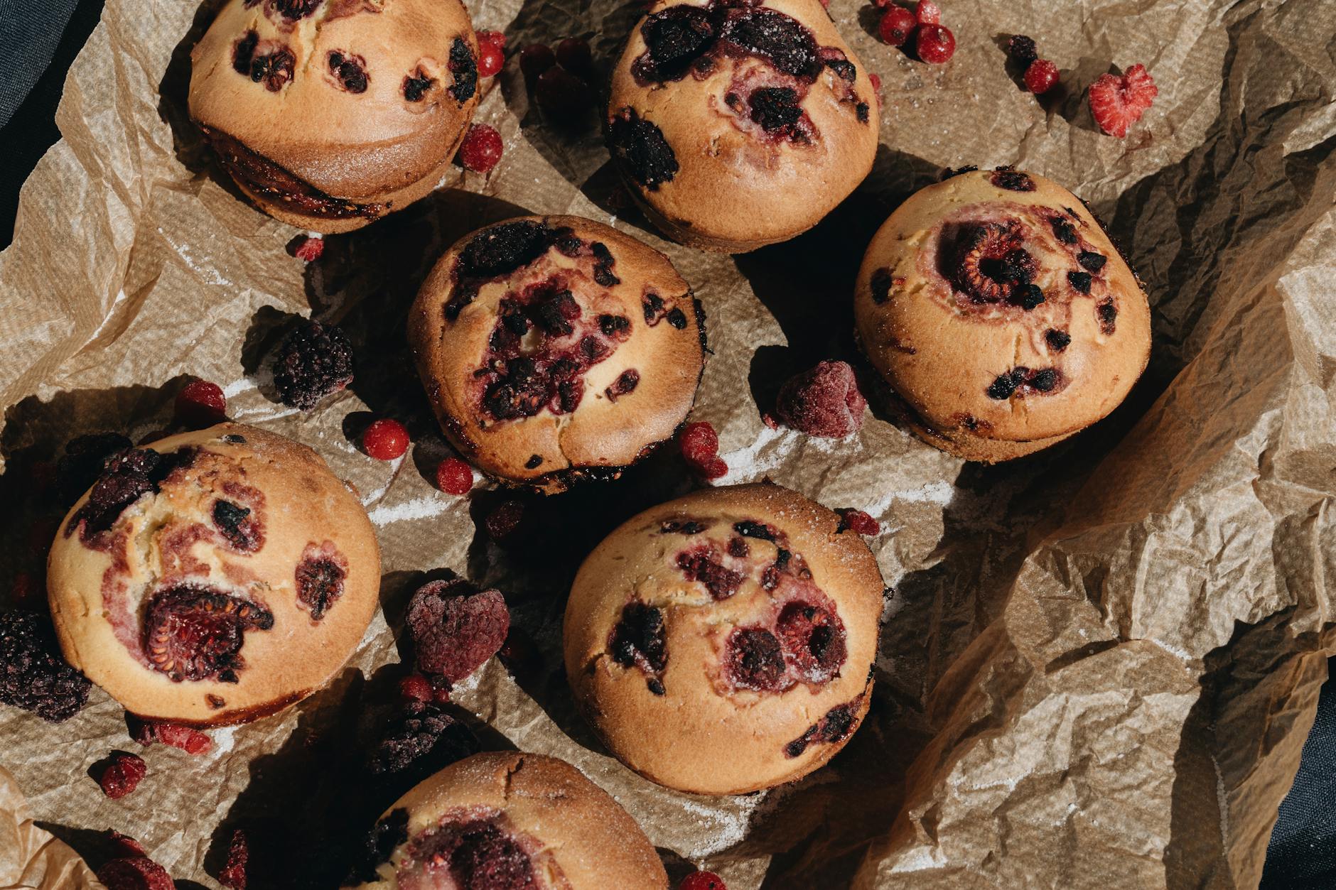 Gebackene Protein-Blaubeer-Hafer-Muffins